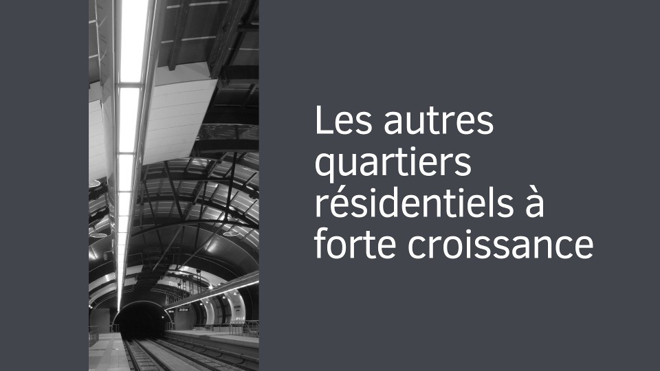 Les autres quartiers résidentiels à forte croissance