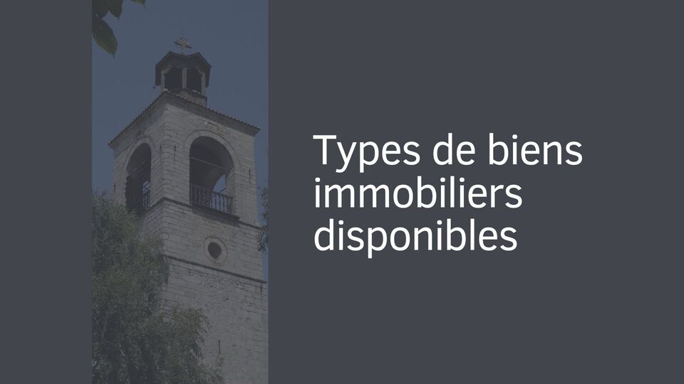 Types de biens immobiliers disponibles