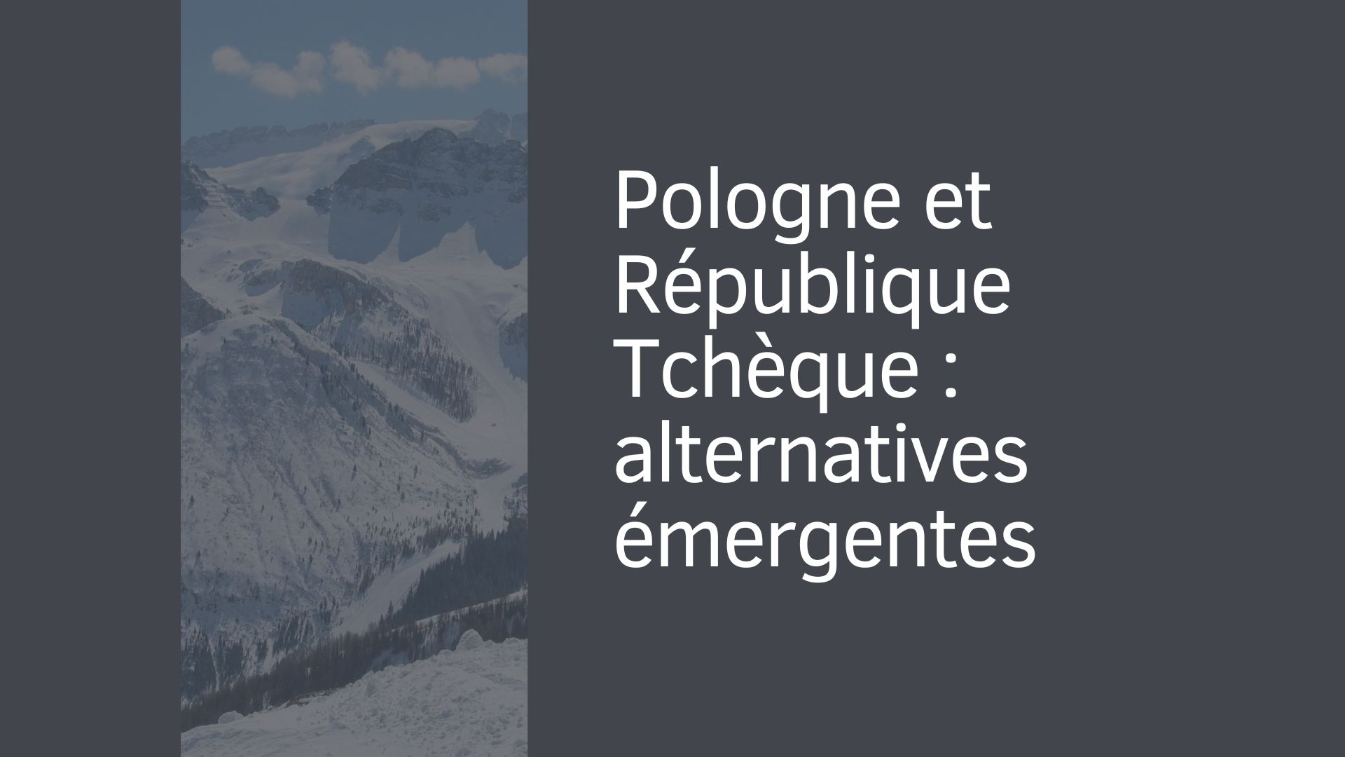 Pologne et République Tchèque : alternatives émergentes Pologne et République Tchèque : alternatives émergentes