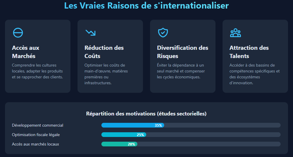 Les vrais raisons de l'internationalisation Les vrais raisons de l'internationalisation