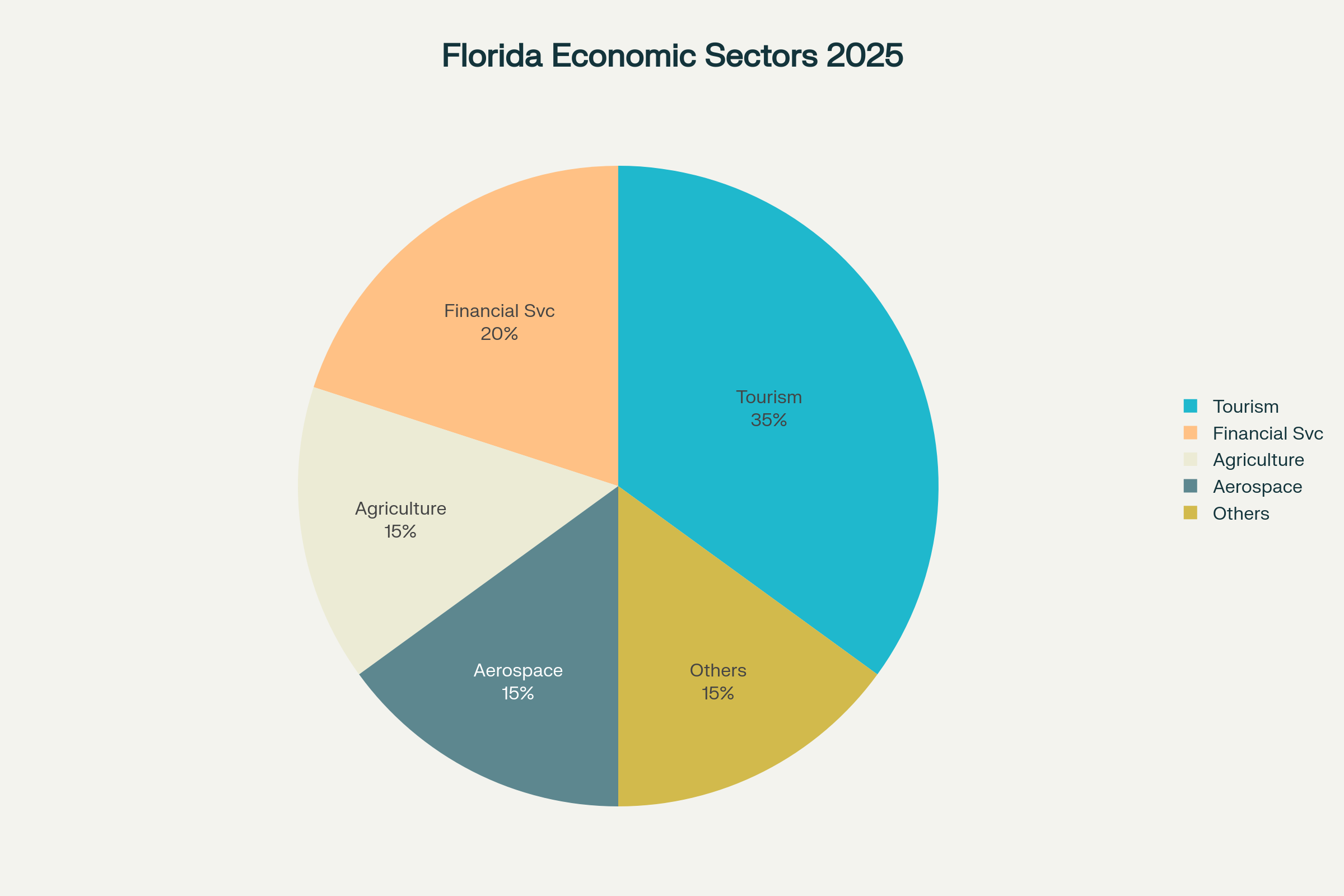 Répartition des principaux secteurs économiques en Floride et au Texas en 2025 Répartition des principaux secteurs économiques en Floride et au Texas en 2025