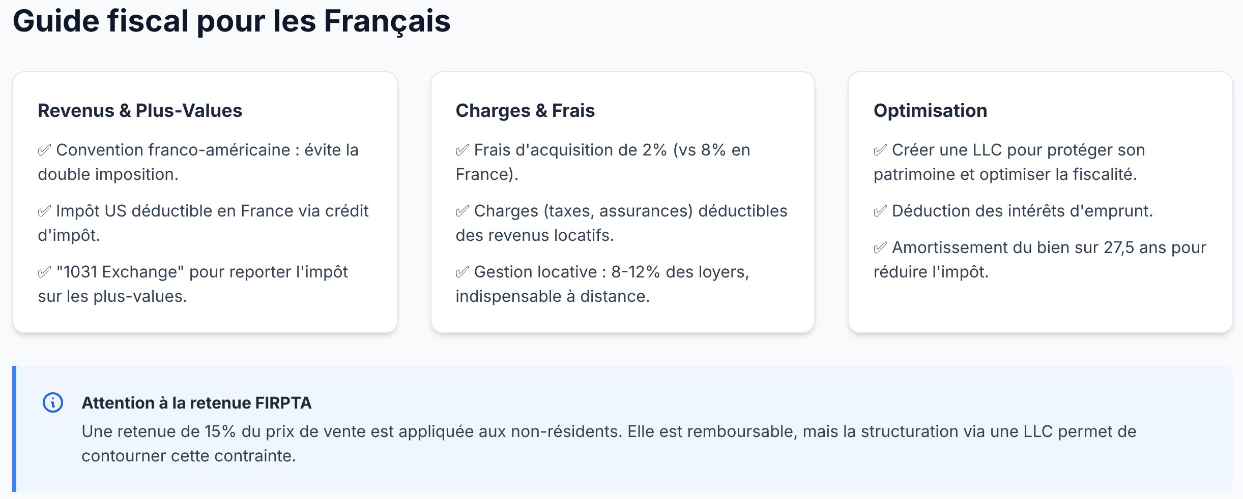 Guide fiscal pour les français pour de l'investissement Guide fiscal pour les français pour de l'investissement