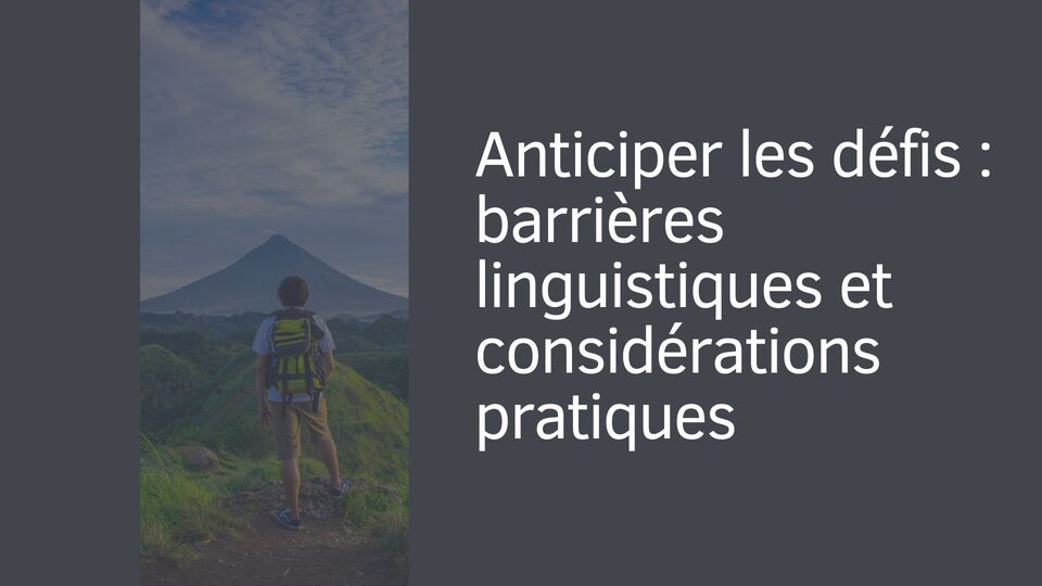 Anticiper les défis : barrières linguistiques et considérations pratiques