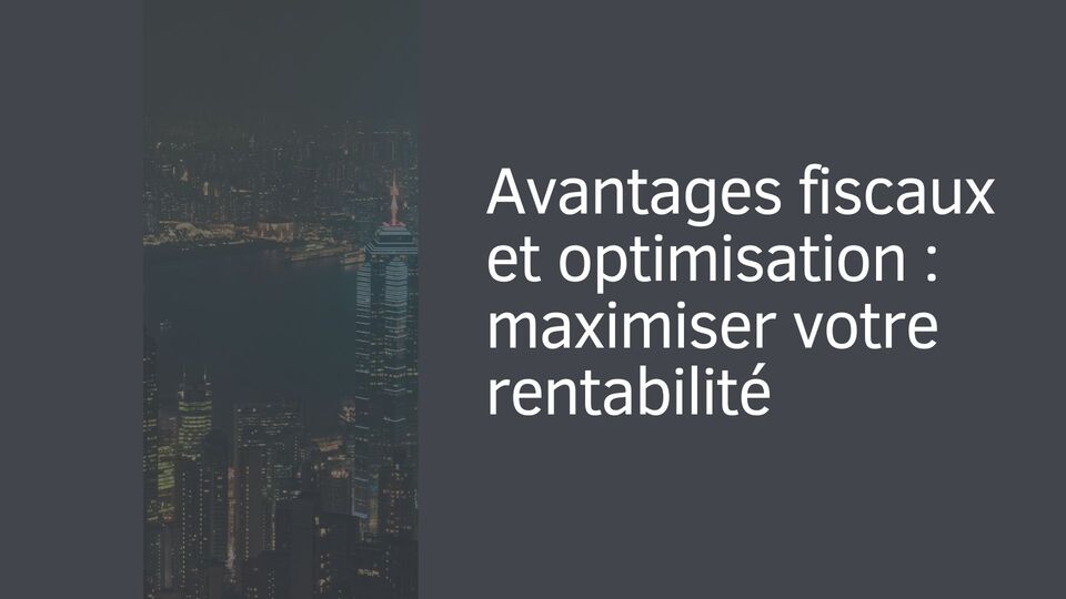 Avantages fiscaux et optimisation : maximiser votre rentabilité Avantages fiscaux et optimisation : maximiser votre rentabilité