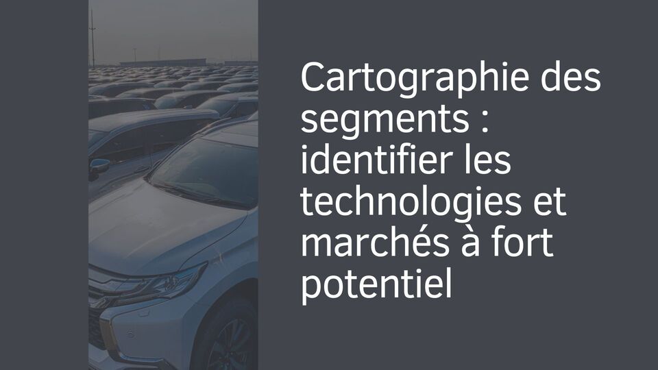 Cartographie des segments : identifier les technologies et marchés à fort potentiel Cartographie des segments : identifier les technologies et marchés à fort potentiel