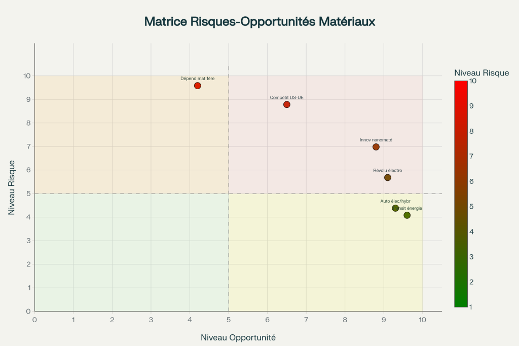 Matrice risques/opportunités du secteur matériaux avancés chinois Matrice risques/opportunités du secteur matériaux avancés chinois