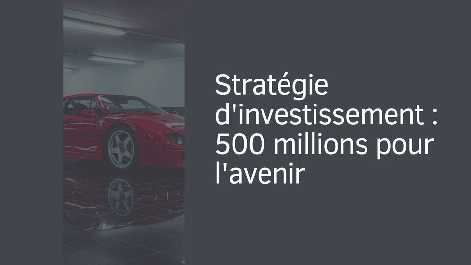 Stratégie d'investissement : 500 millions pour l'avenir Stratégie d'investissement : 500 millions pour l'avenir