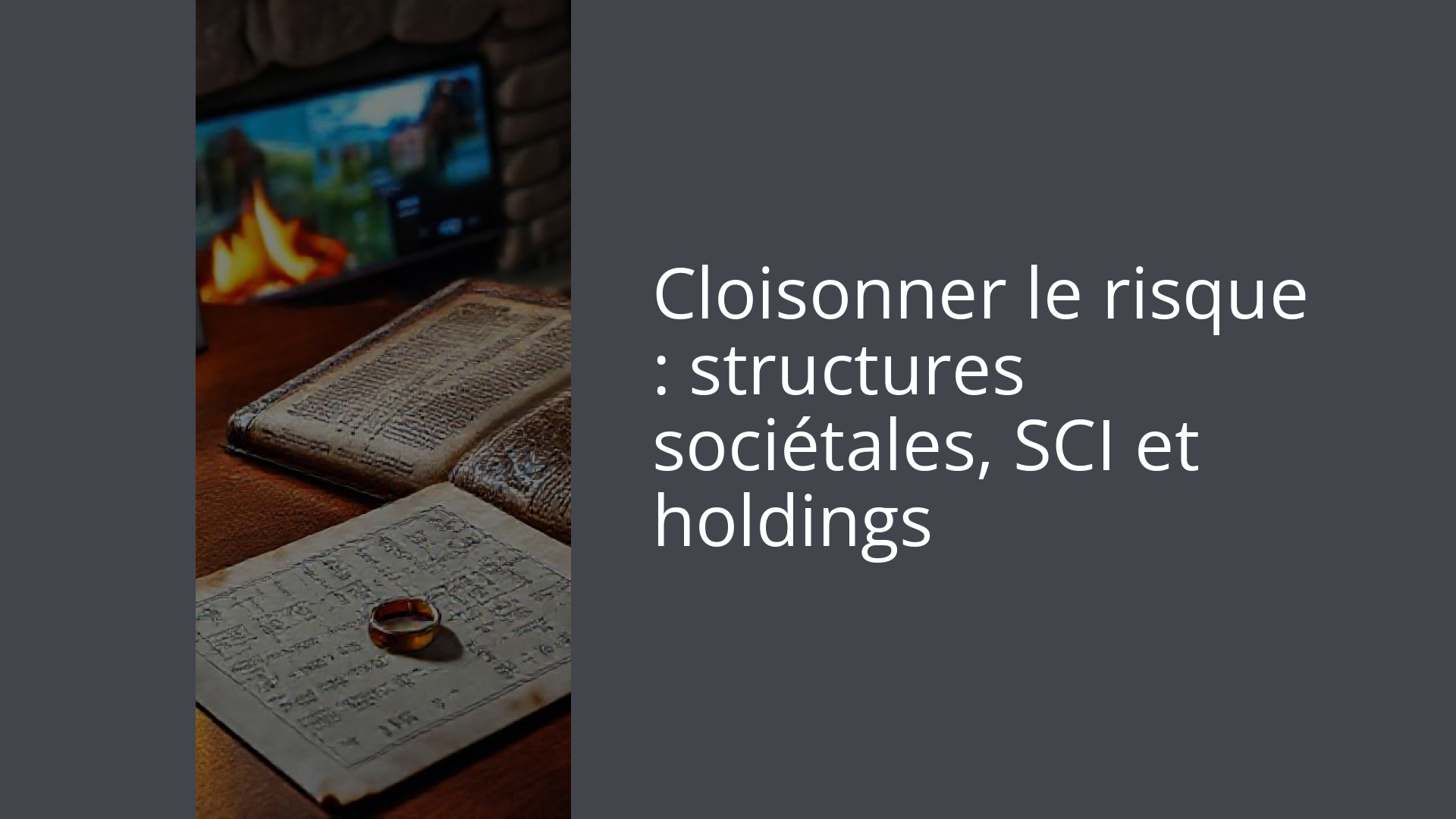 Cloisonner le risque : structures sociétales, SCI et holdings