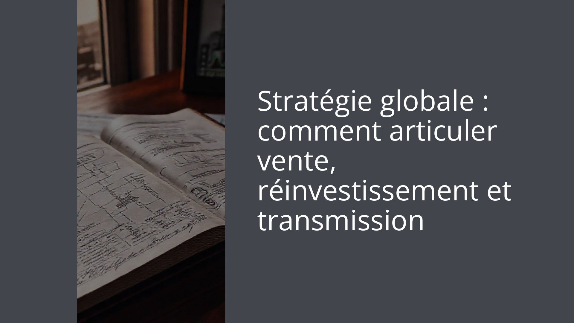 Stratégie globale : comment articuler vente, réinvestissement et transmission