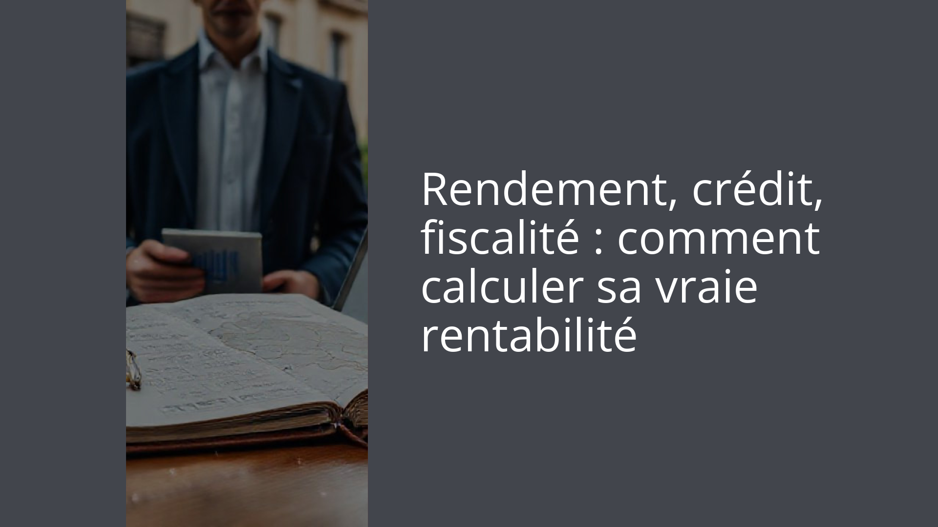 Rendement, crédit, fiscalité : comment calculer sa vraie rentabilité