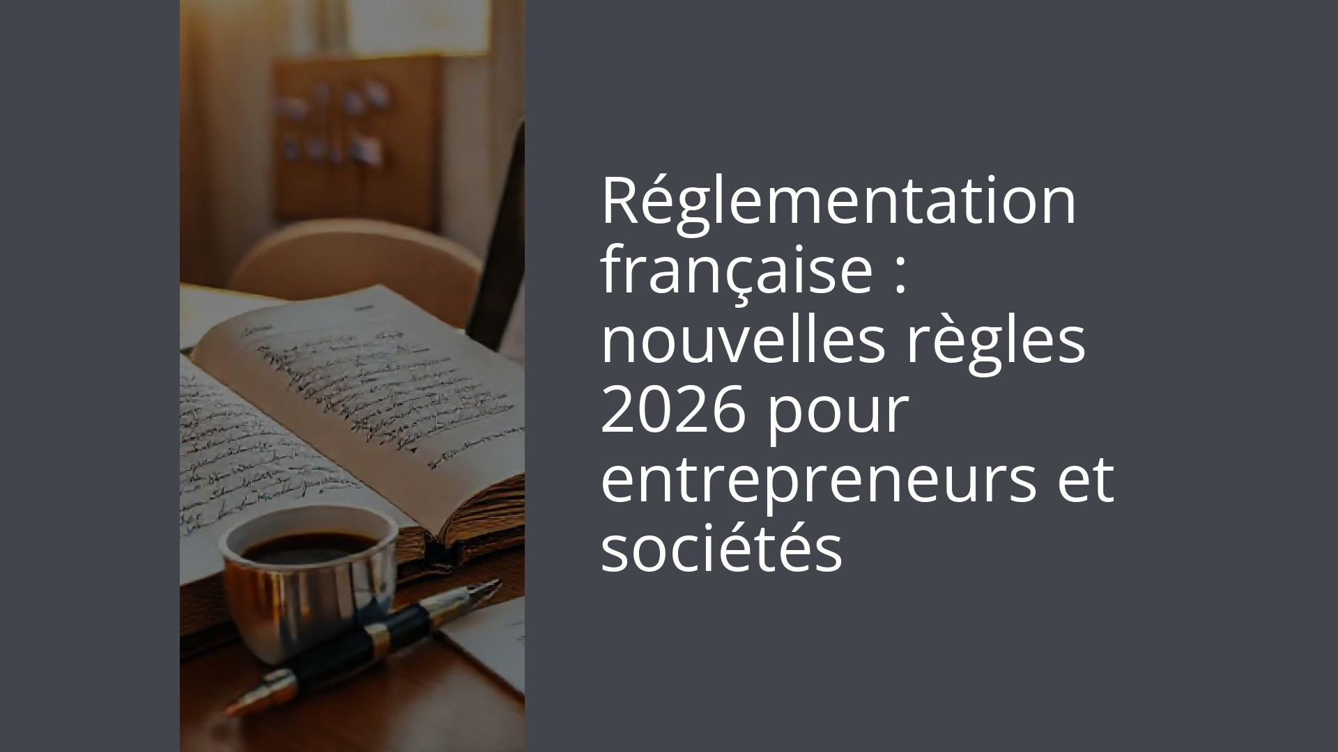 Réglementation française : nouvelles règles 2026 pour entrepreneurs et sociétés