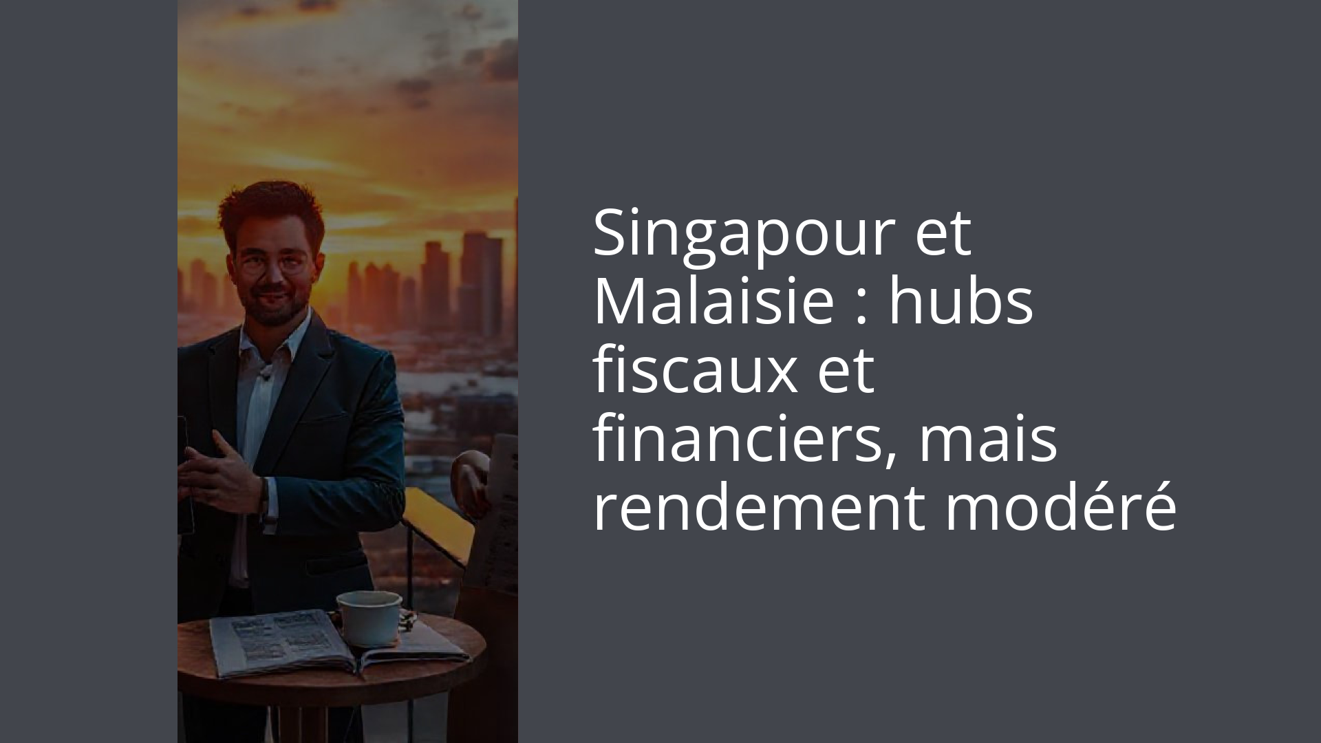 Singapour et Malaisie : hubs fiscaux et financiers, mais rendement modéré