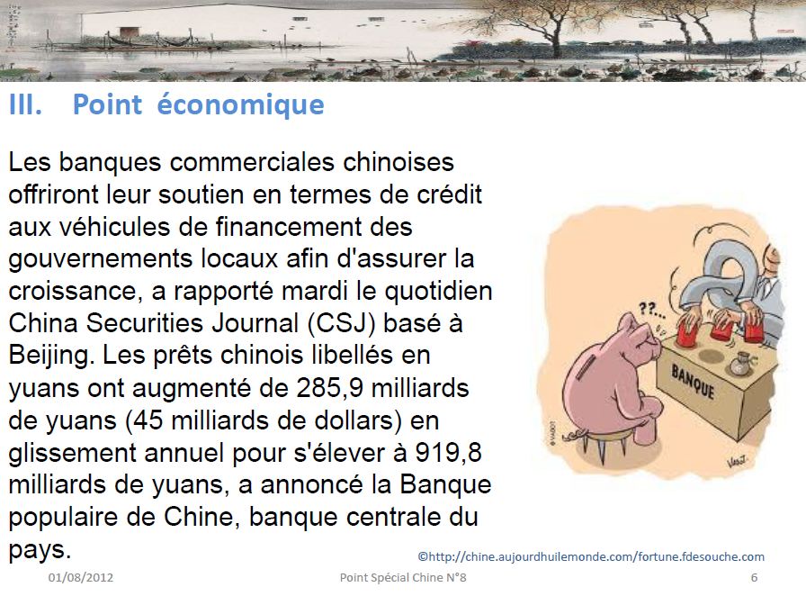Point économique en Chine