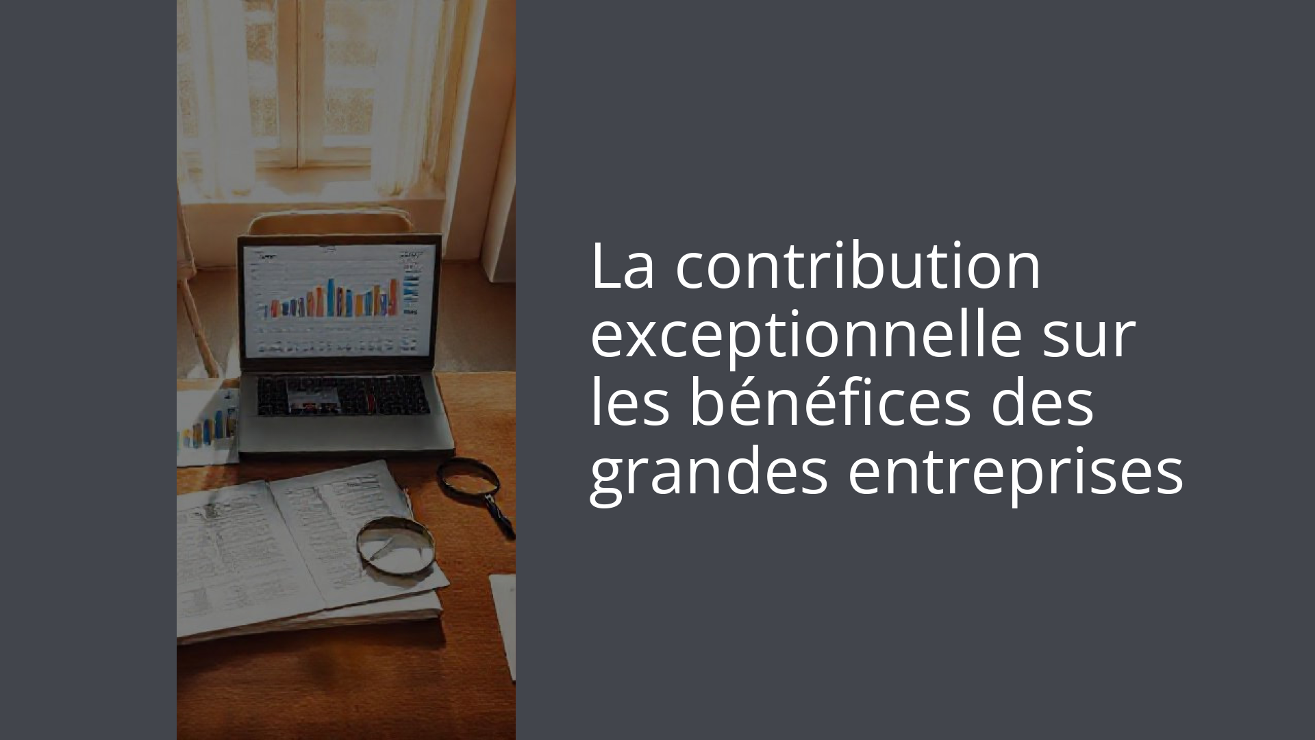 La contribution exceptionnelle sur les bénéfices des grandes entreprises