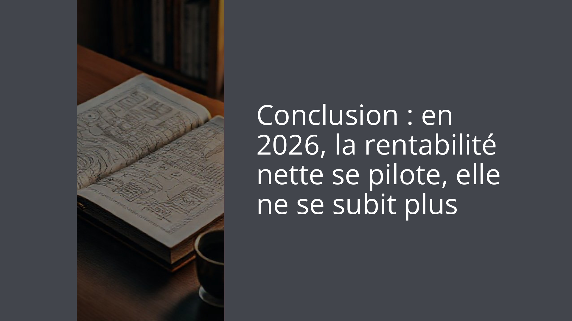 Conclusion : en 2026, la rentabilité nette se pilote, elle ne se subit plus