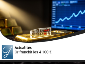 Record historique : le prix de l&rsquo;or franchit la barre des 4 100 euros