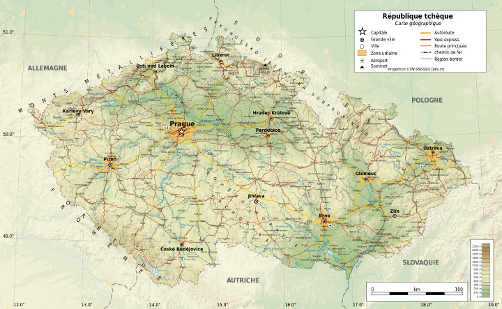 Carte de la République tchèque
