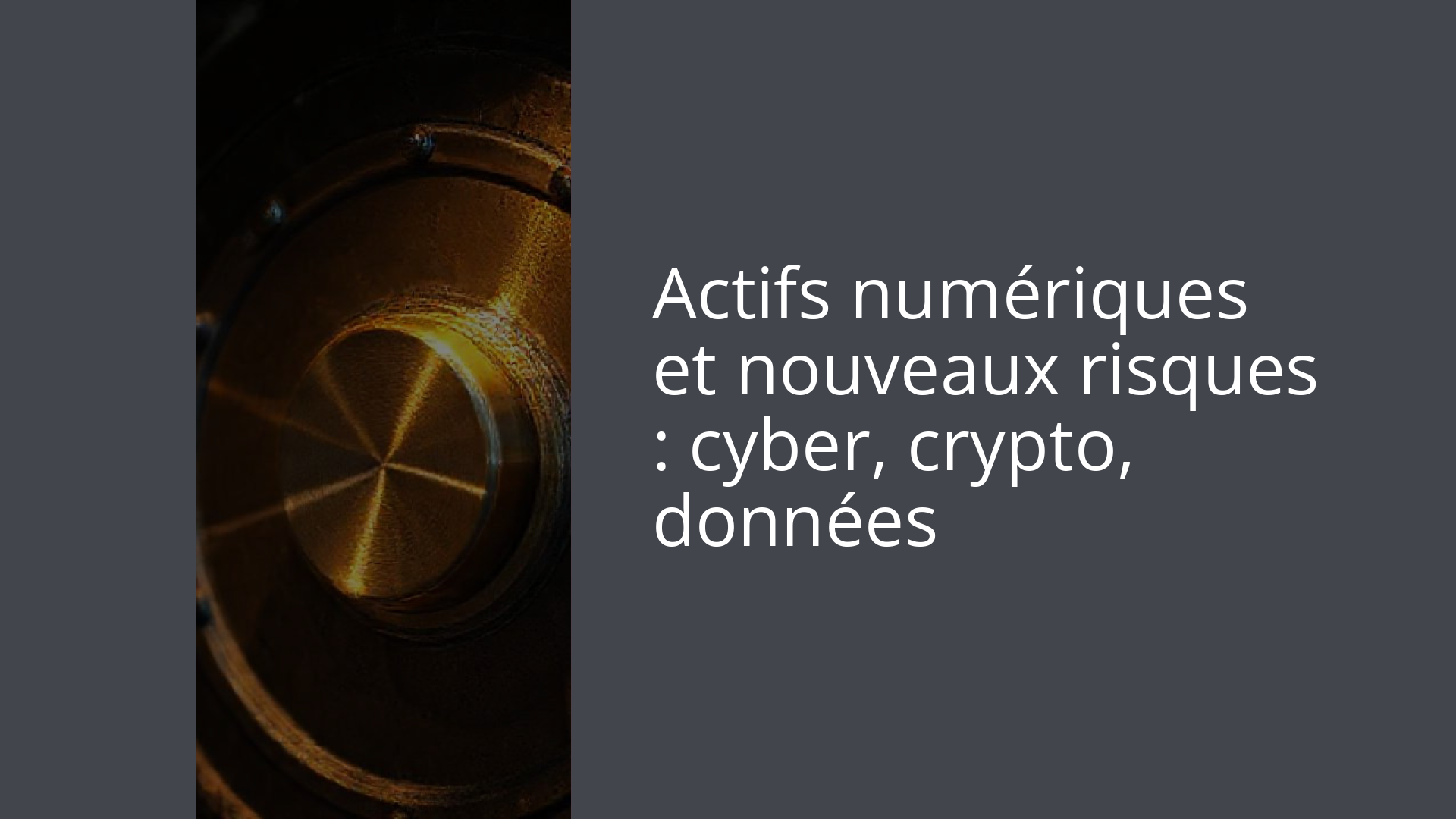 Actifs numériques et nouveaux risques : cyber, crypto, données