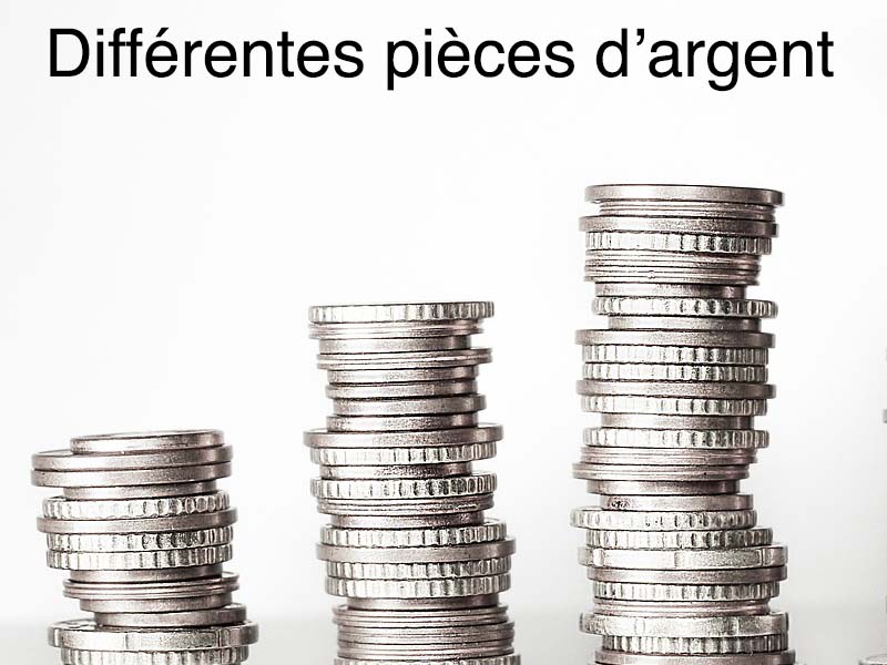 différentes pièces argent