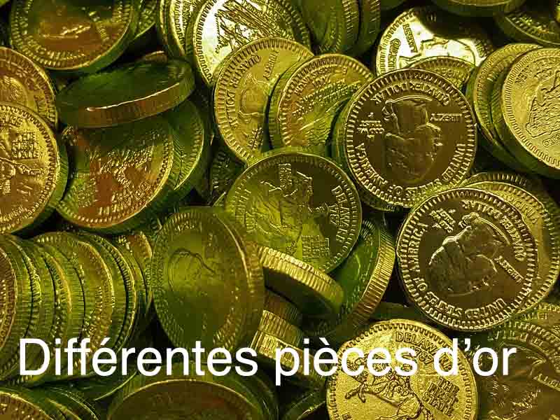 les différentes pièces or