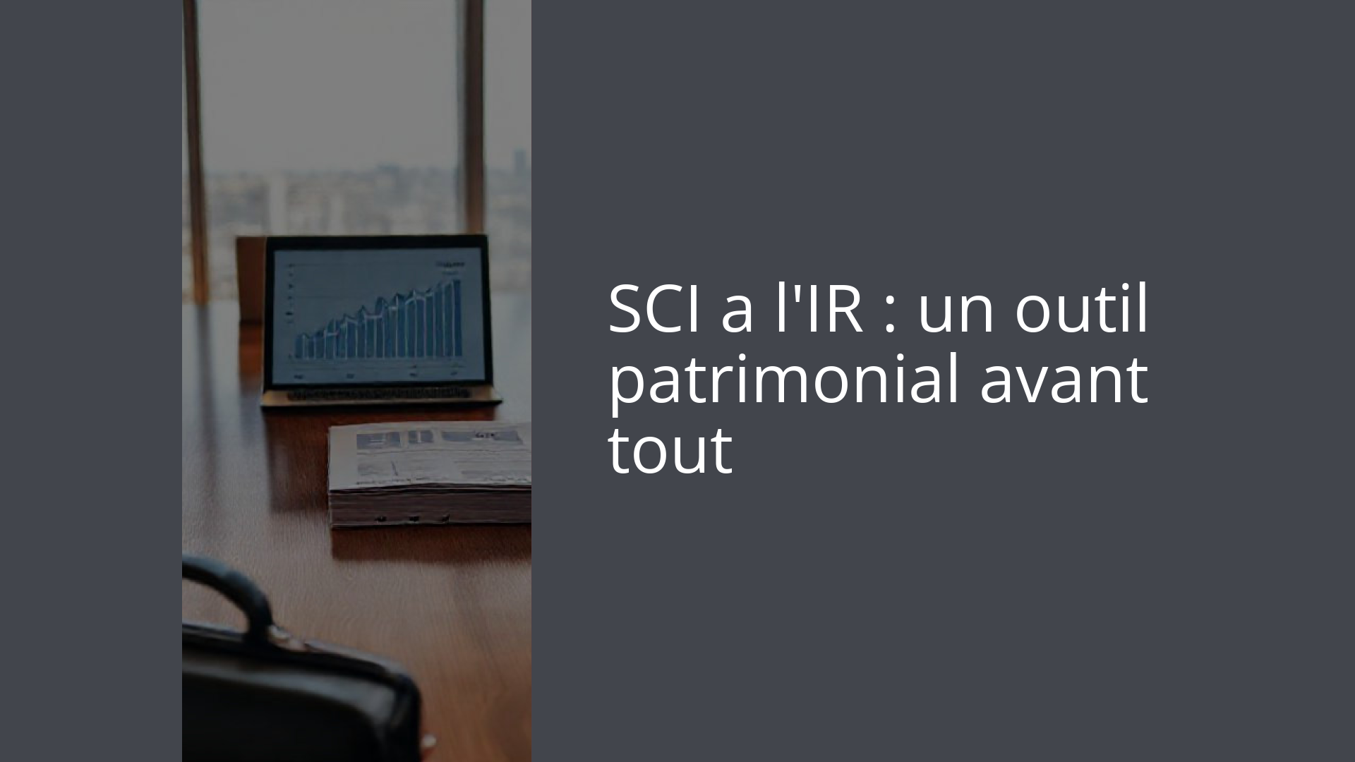 SCI a l'IR : un outil patrimonial avant tout