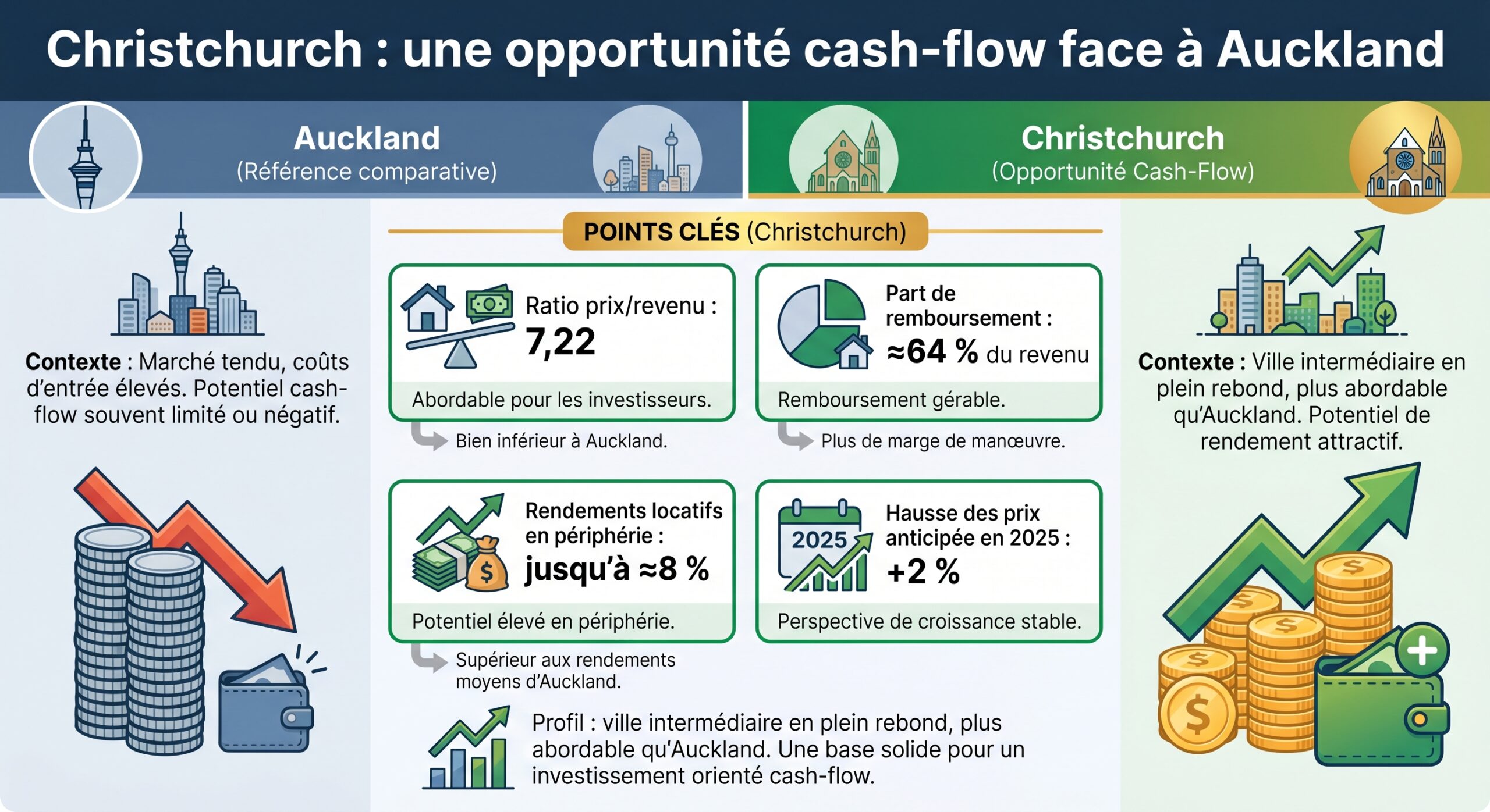 Christchurch : une opportunité cash‑flow face à Auckland