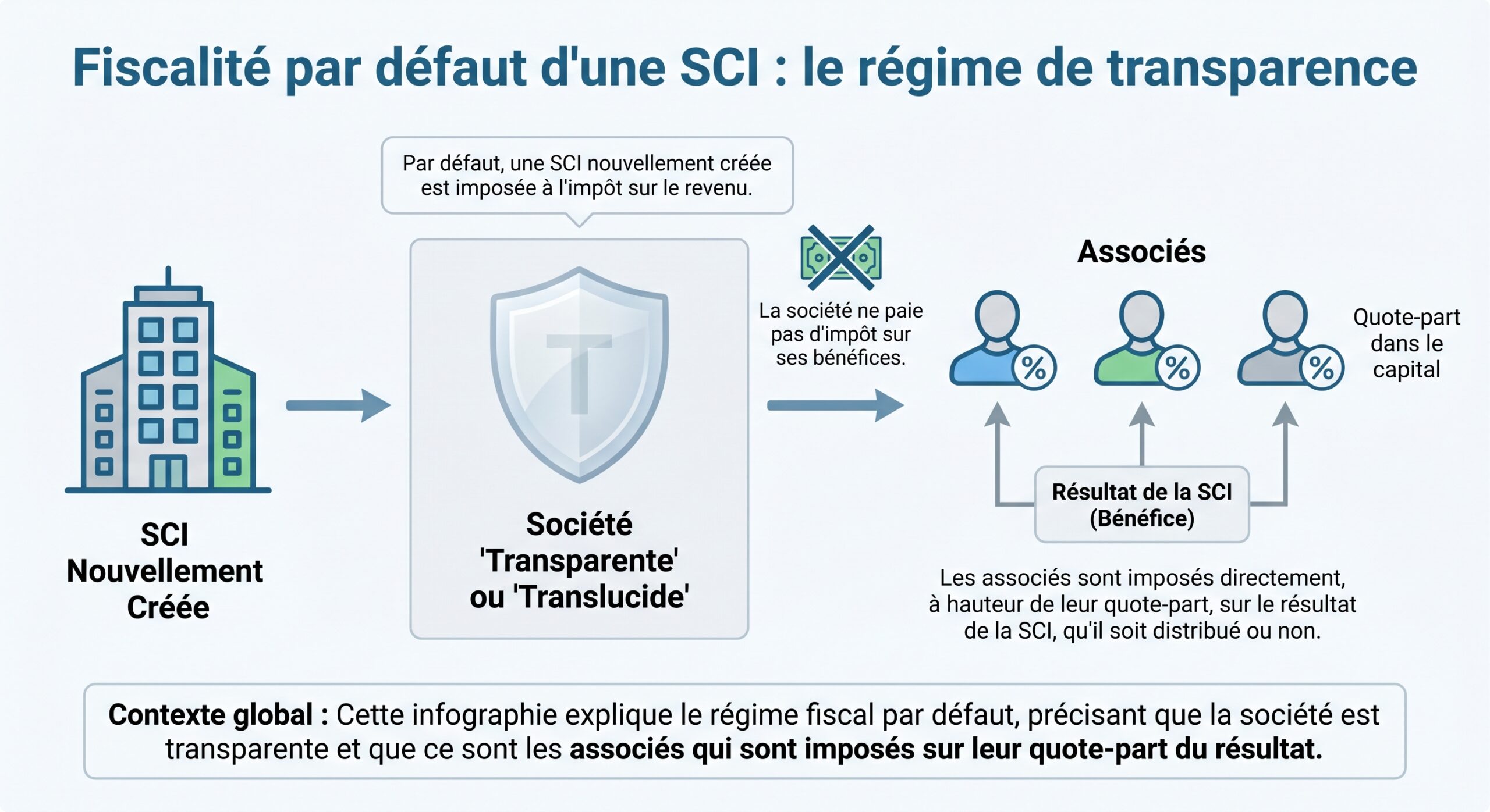 Fiscalité par défaut d'une SCI : le régime de transparence