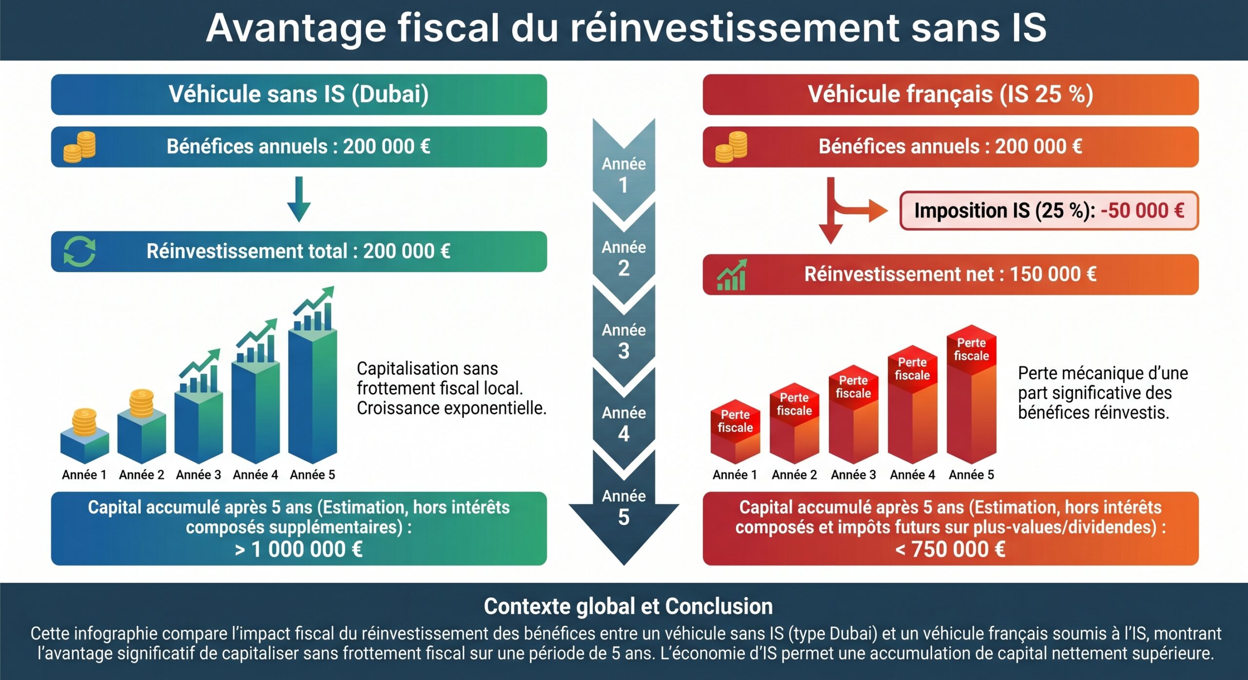 Avantage fiscal du réinvestissement sans IS