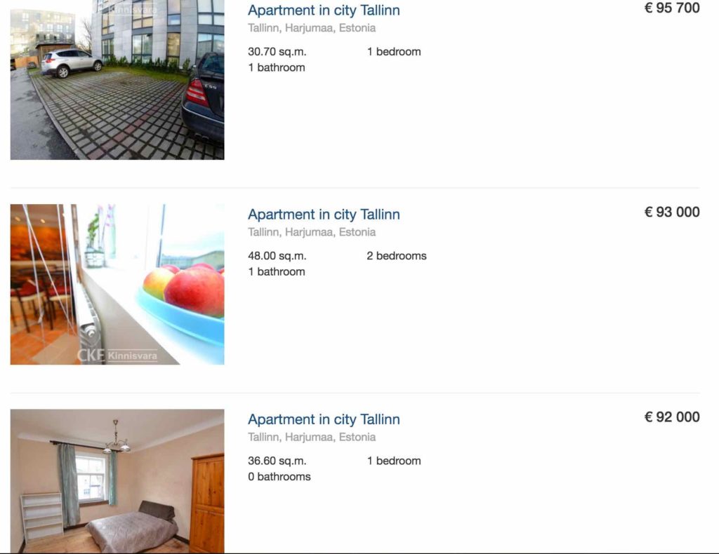 prix appartement tallinn