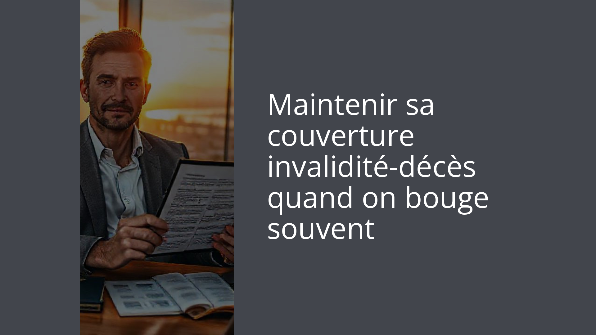 Maintenir sa couverture invalidité-décès quand on bouge souvent
