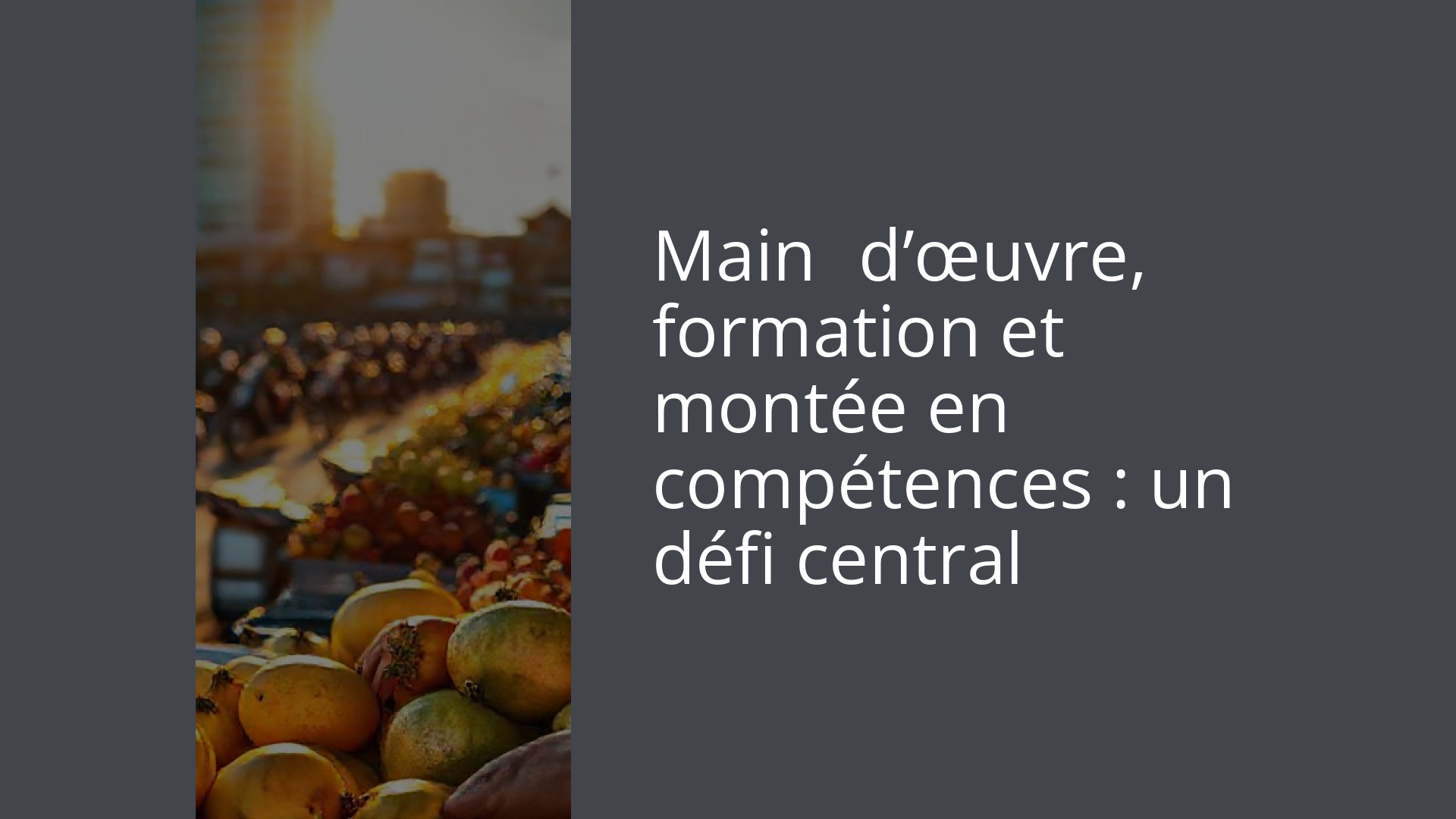 Main‑d’œuvre, formation et montée en compétences : un défi central