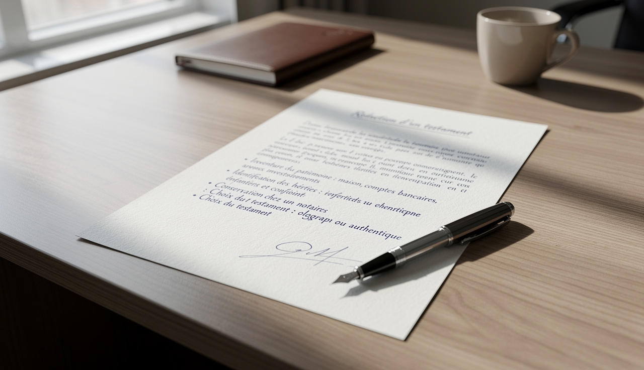 Étapes pour rédiger un testament