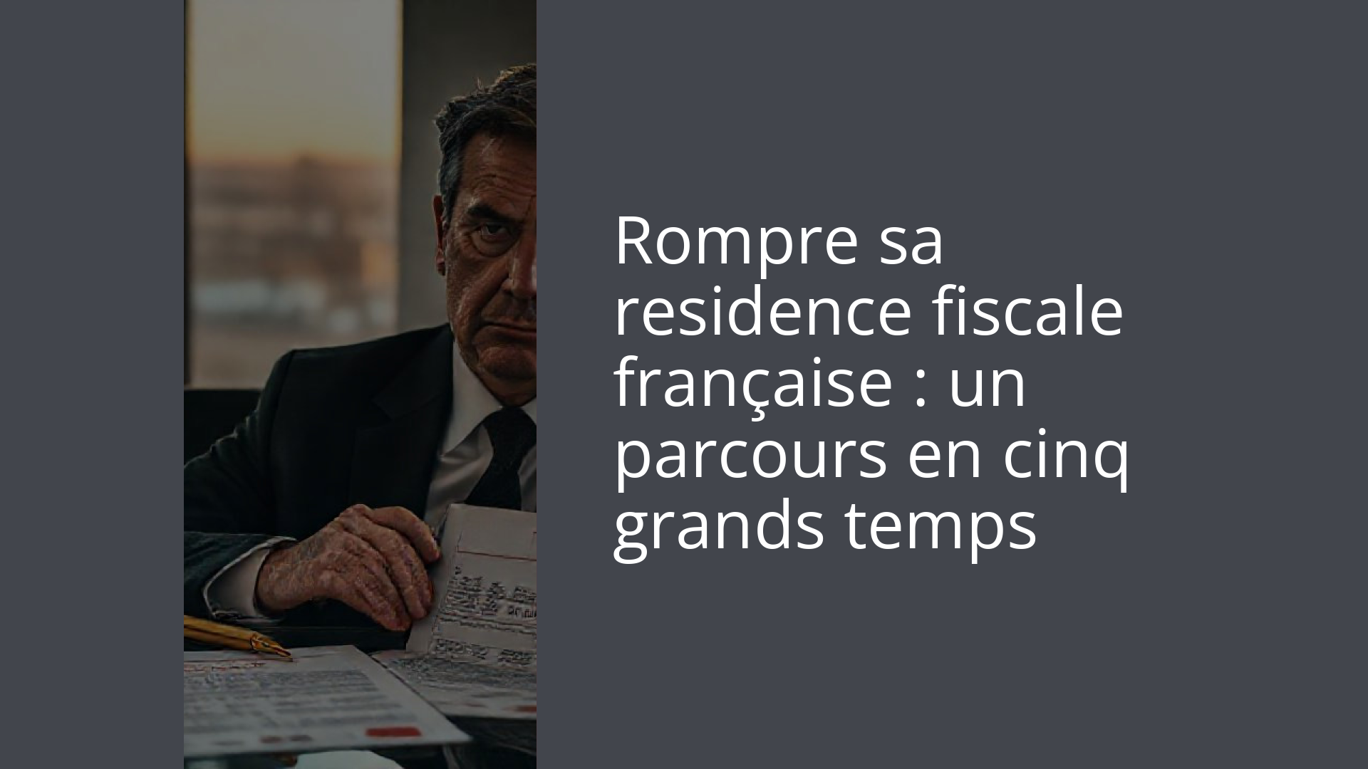 Rompre sa residence fiscale française : un parcours en cinq grands temps