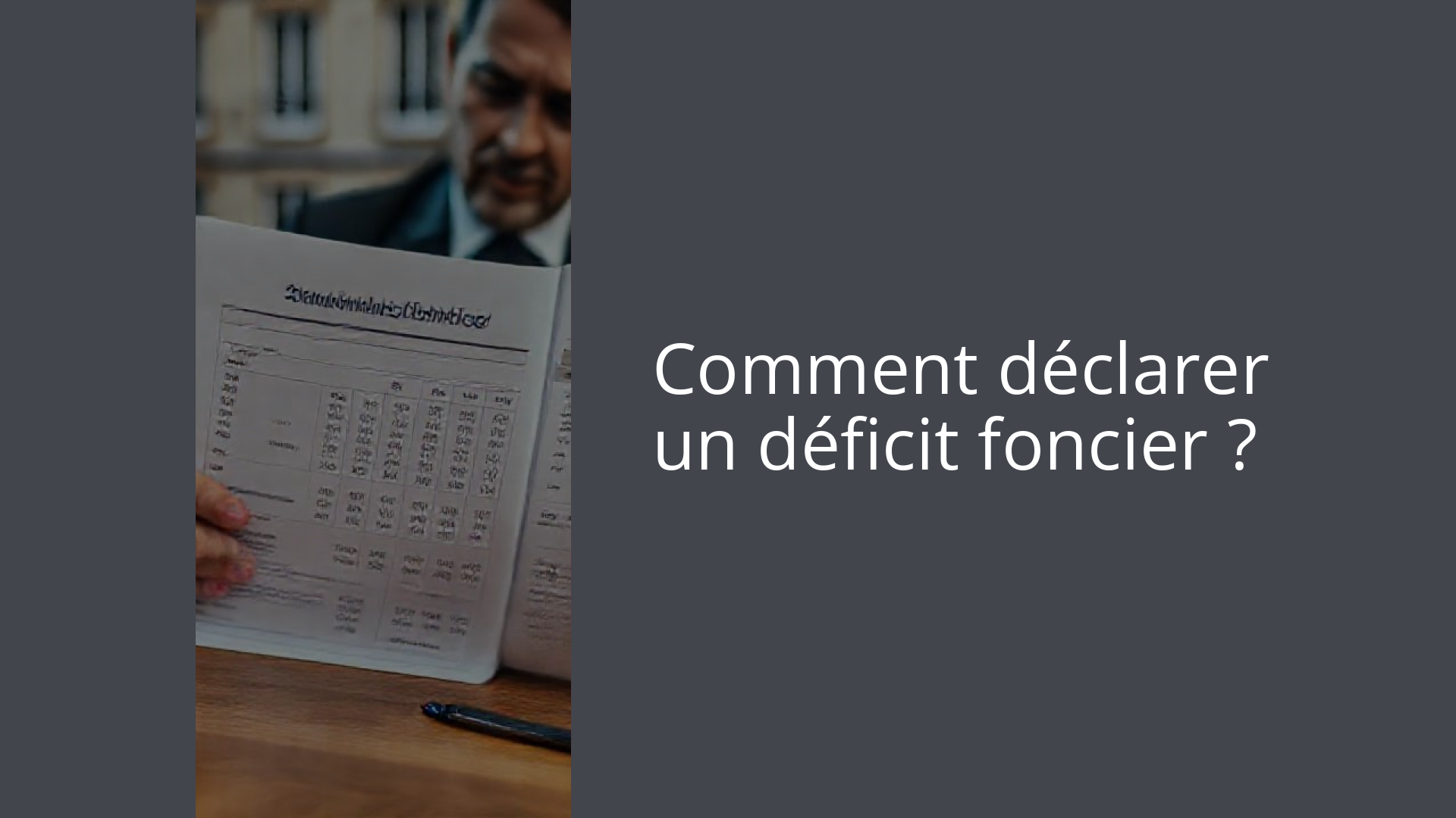 Comment déclarer un déficit foncier ?