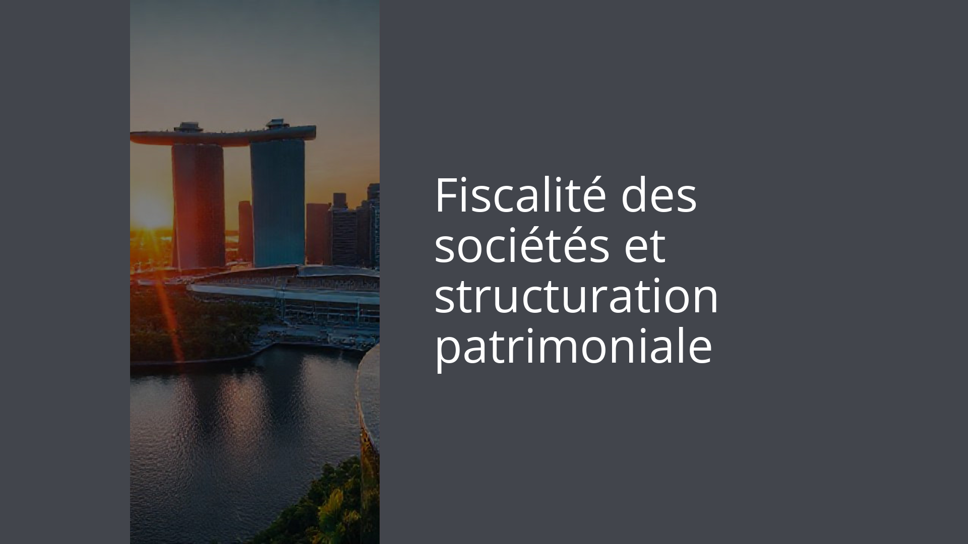 Fiscalité des sociétés et structuration patrimoniale