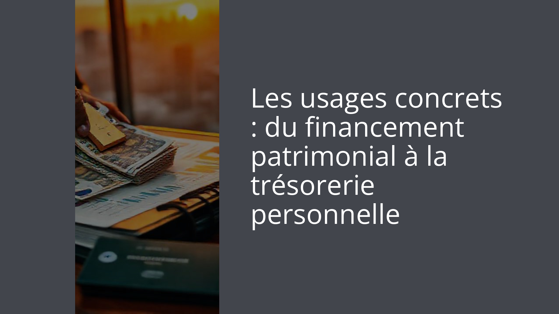 Les usages concrets : du financement patrimonial à la trésorerie personnelle