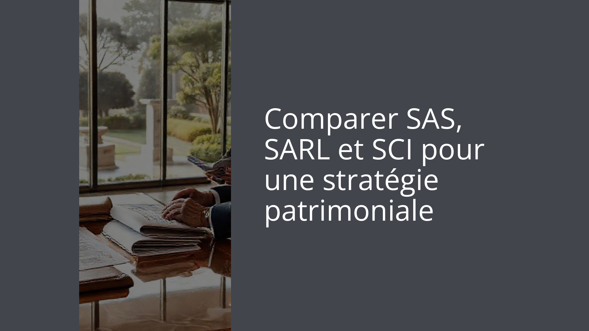 Comparer SAS, SARL et SCI pour une stratégie patrimoniale