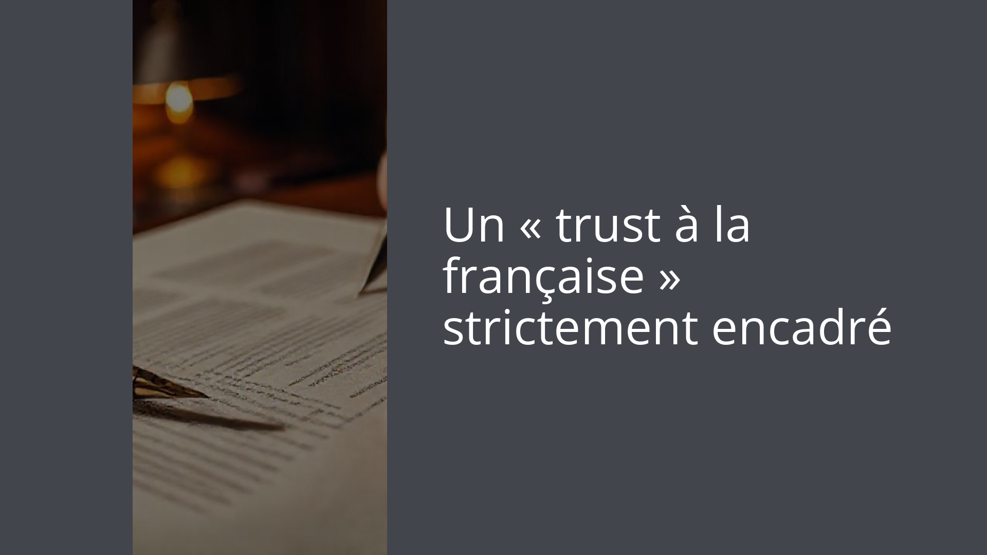 Un « trust à la française » strictement encadré