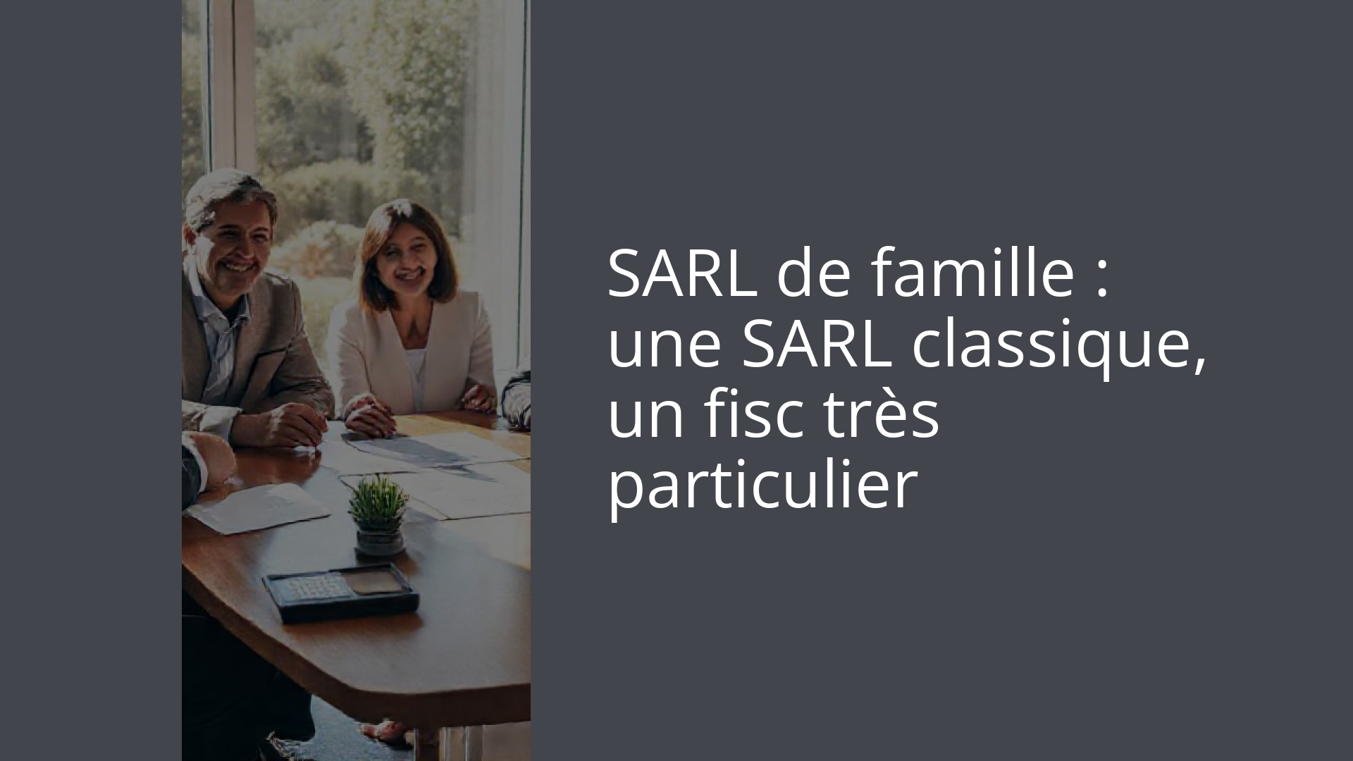 SARL de famille : une SARL classique, un fisc très particulier