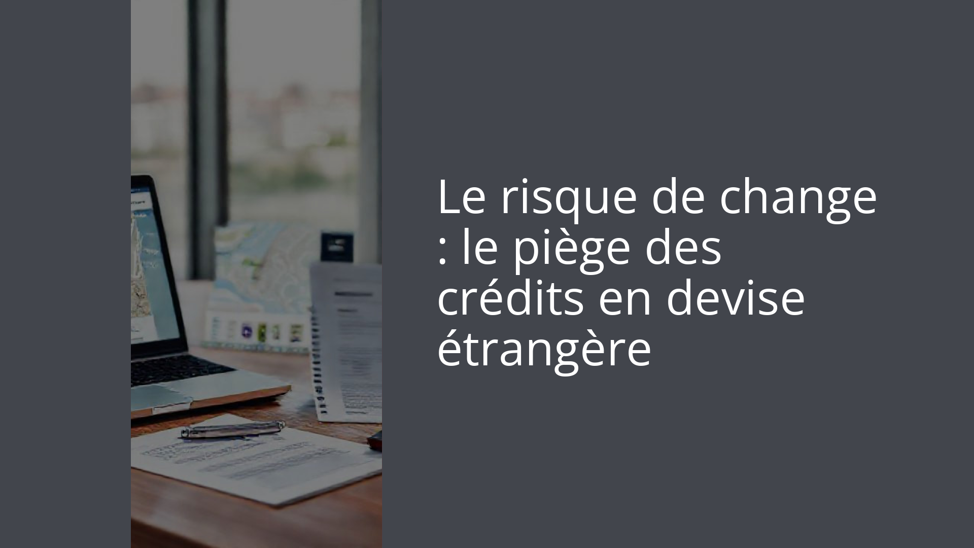Le risque de change : le piège des crédits en devise étrangère