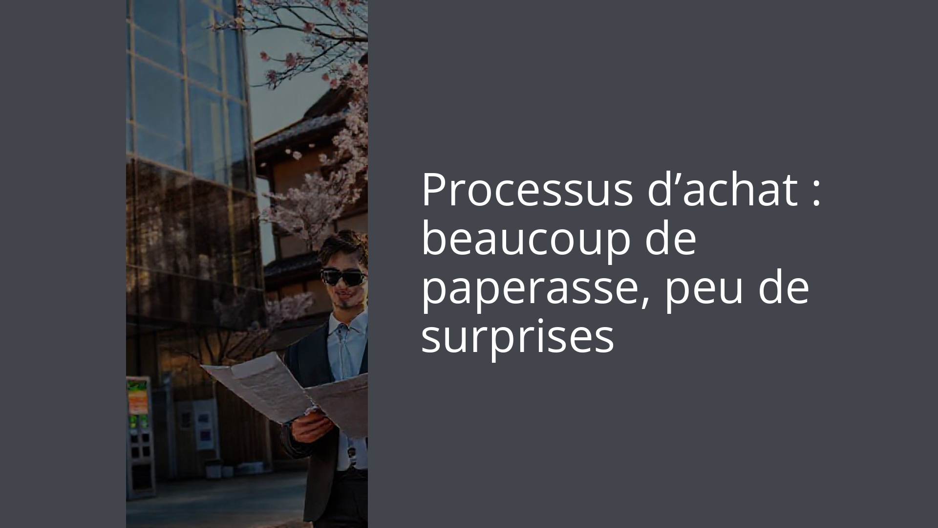 Processus d’achat : beaucoup de paperasse, peu de surprises