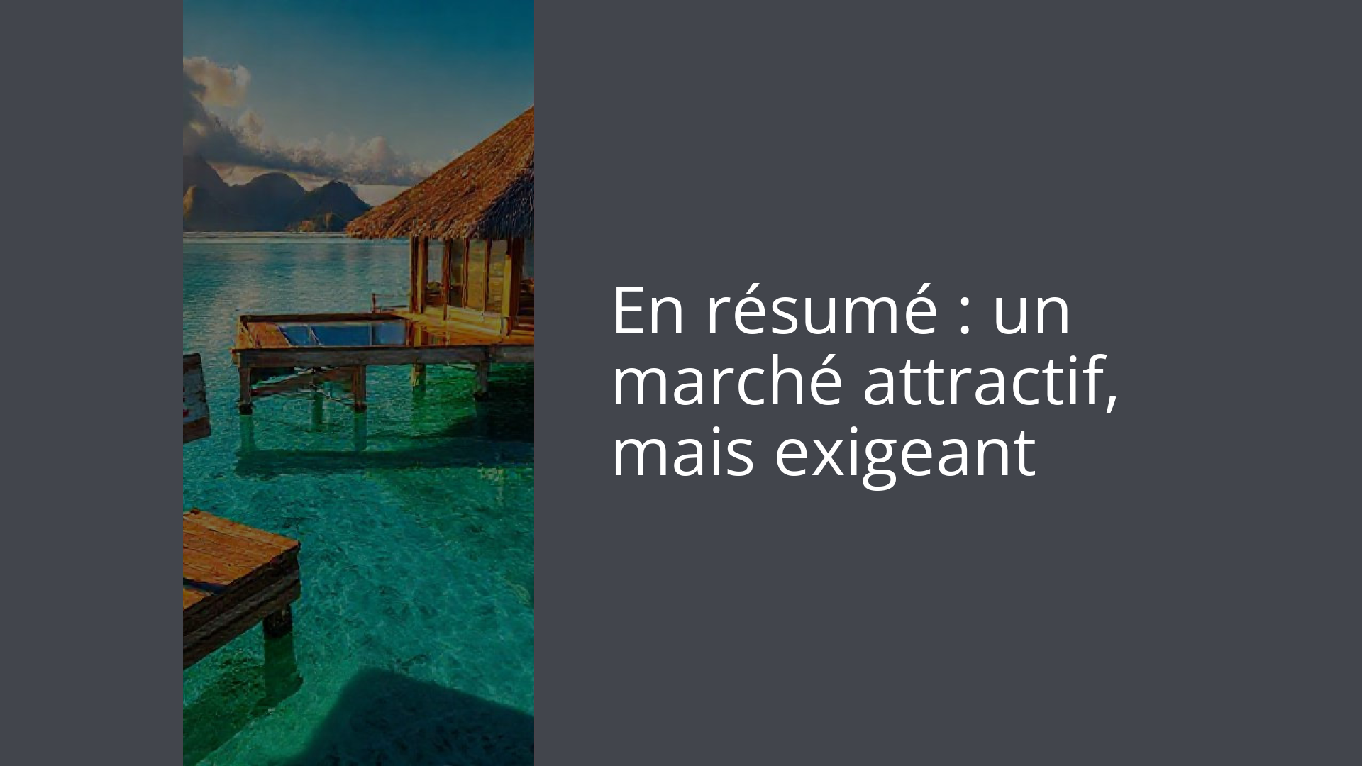 En résumé : un marché attractif, mais exigeant