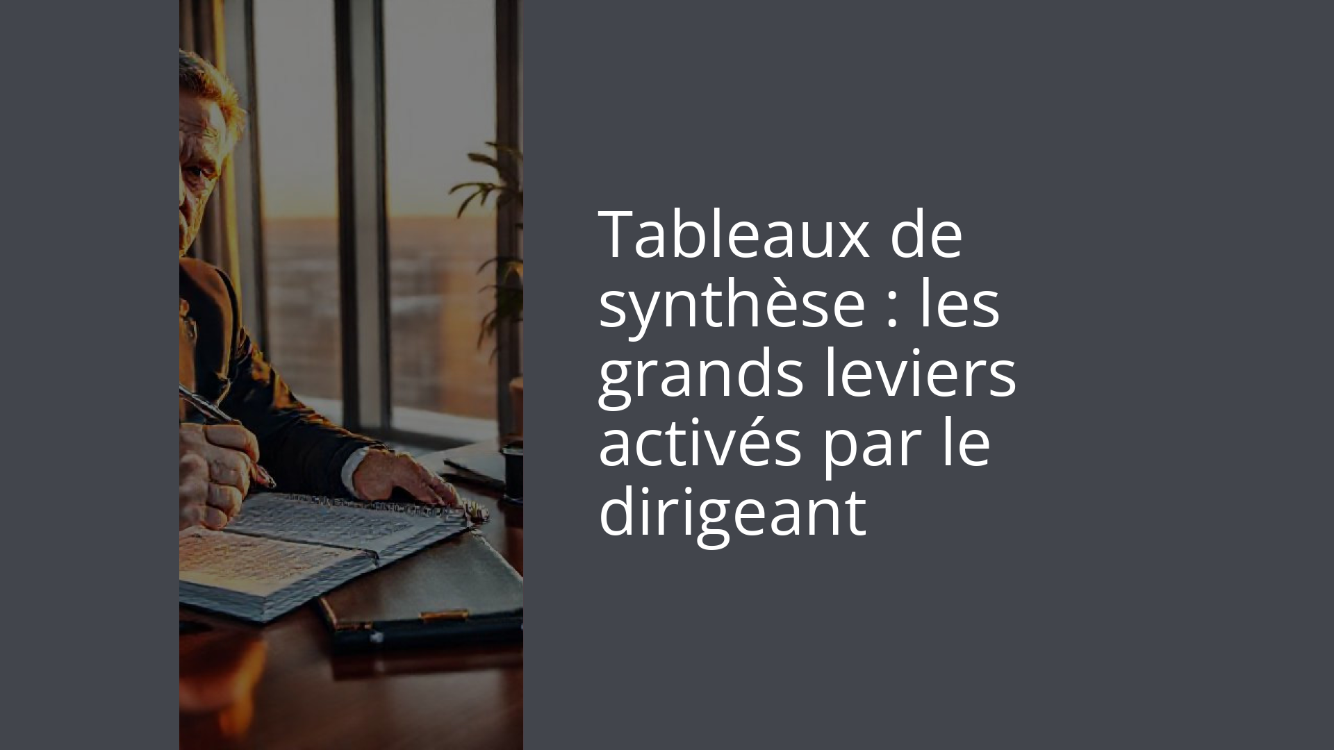Tableaux de synthèse : les grands leviers activés par le dirigeant