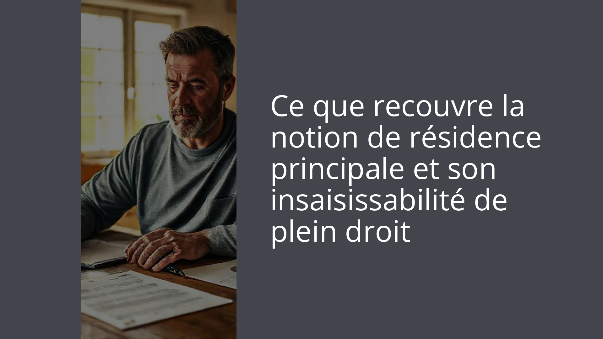 Ce que recouvre la notion de résidence principale et son insaisissabilité de plein droit
