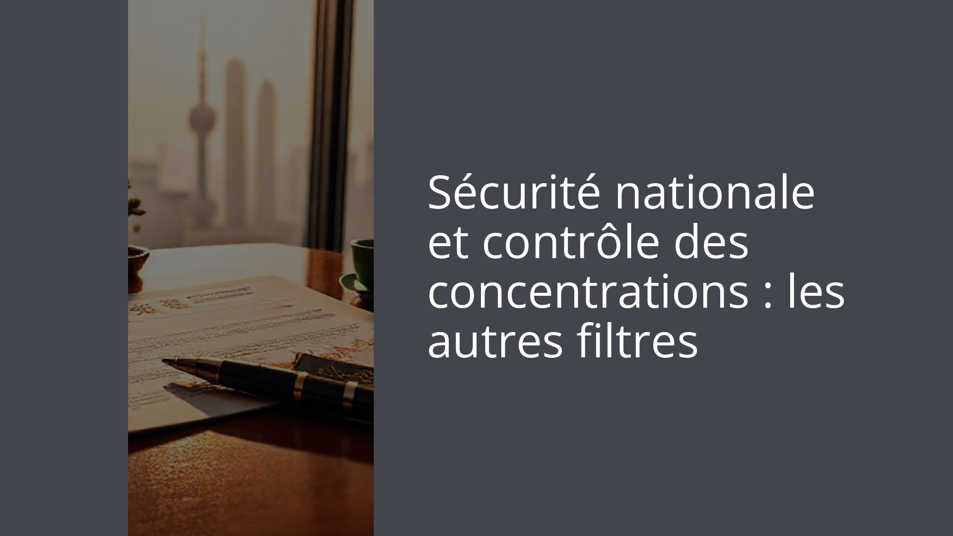 Sécurité nationale et contrôle des concentrations : les autres filtres