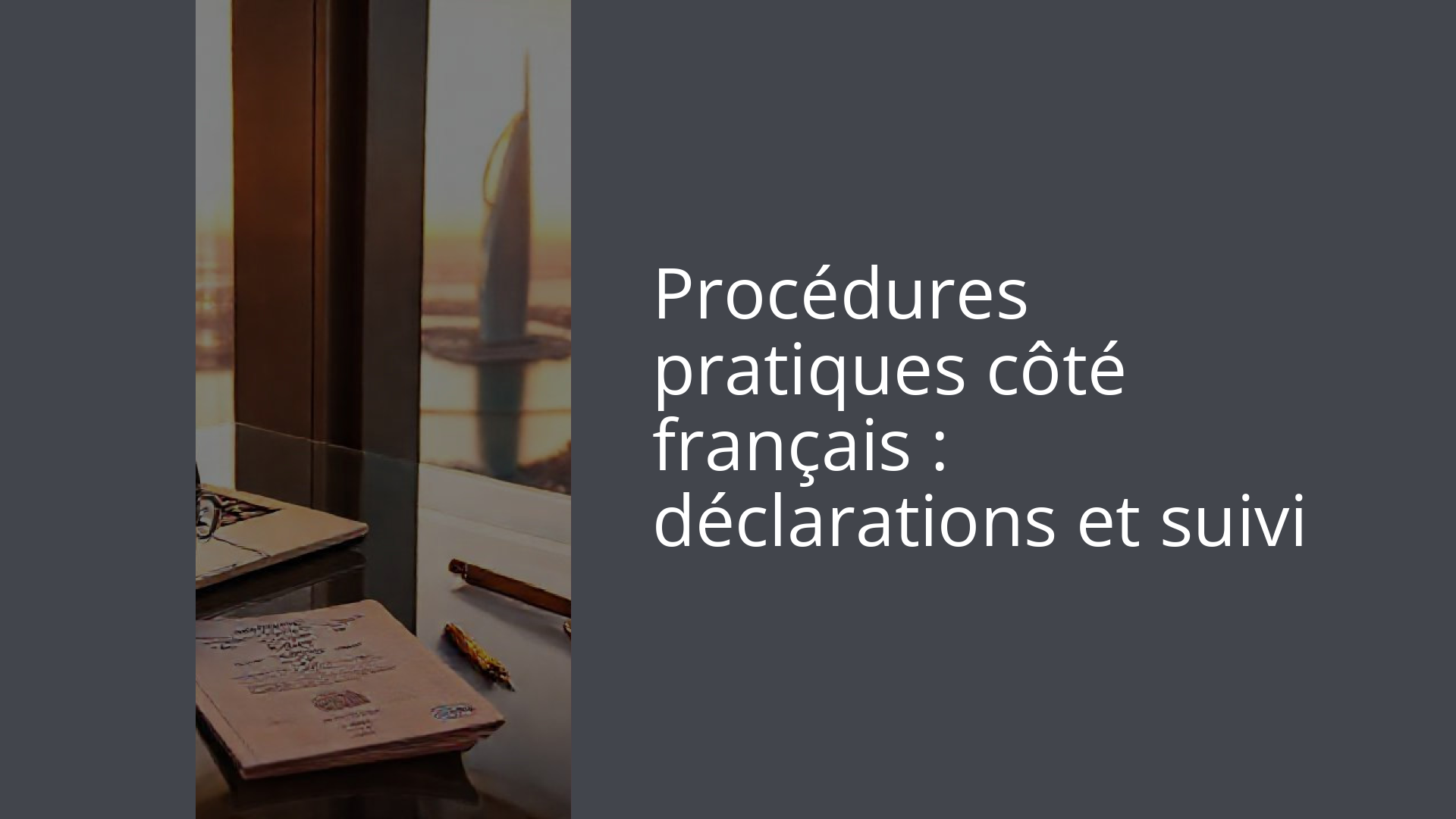Procédures pratiques côté français : déclarations et suivi