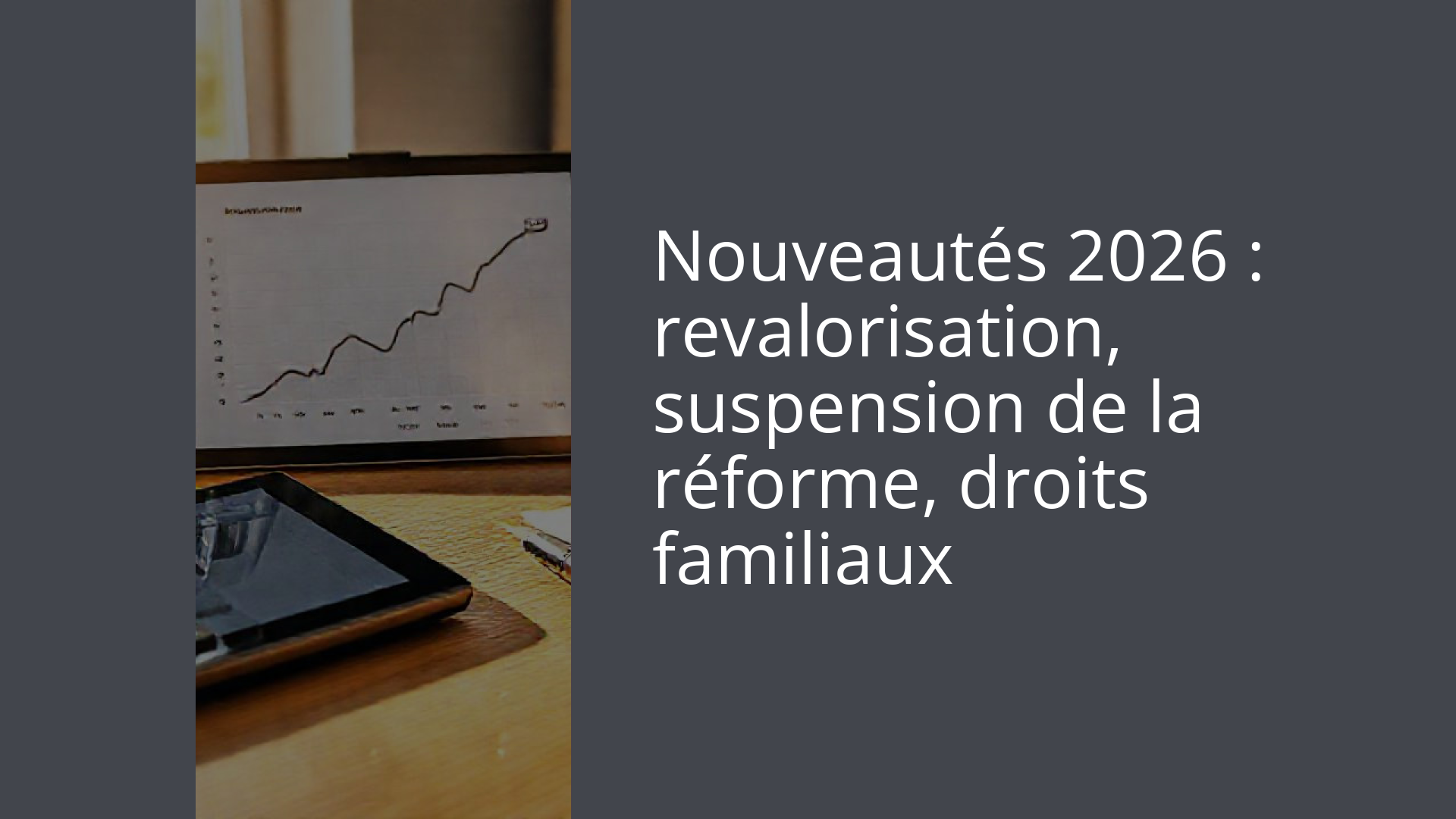 Nouveautés 2026 : revalorisation, suspension de la réforme, droits familiaux