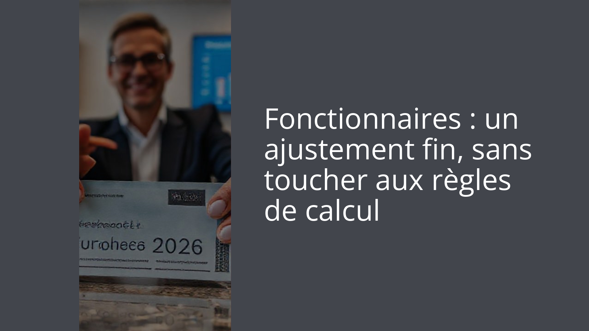 Fonctionnaires : un ajustement fin, sans toucher aux règles de calcul
