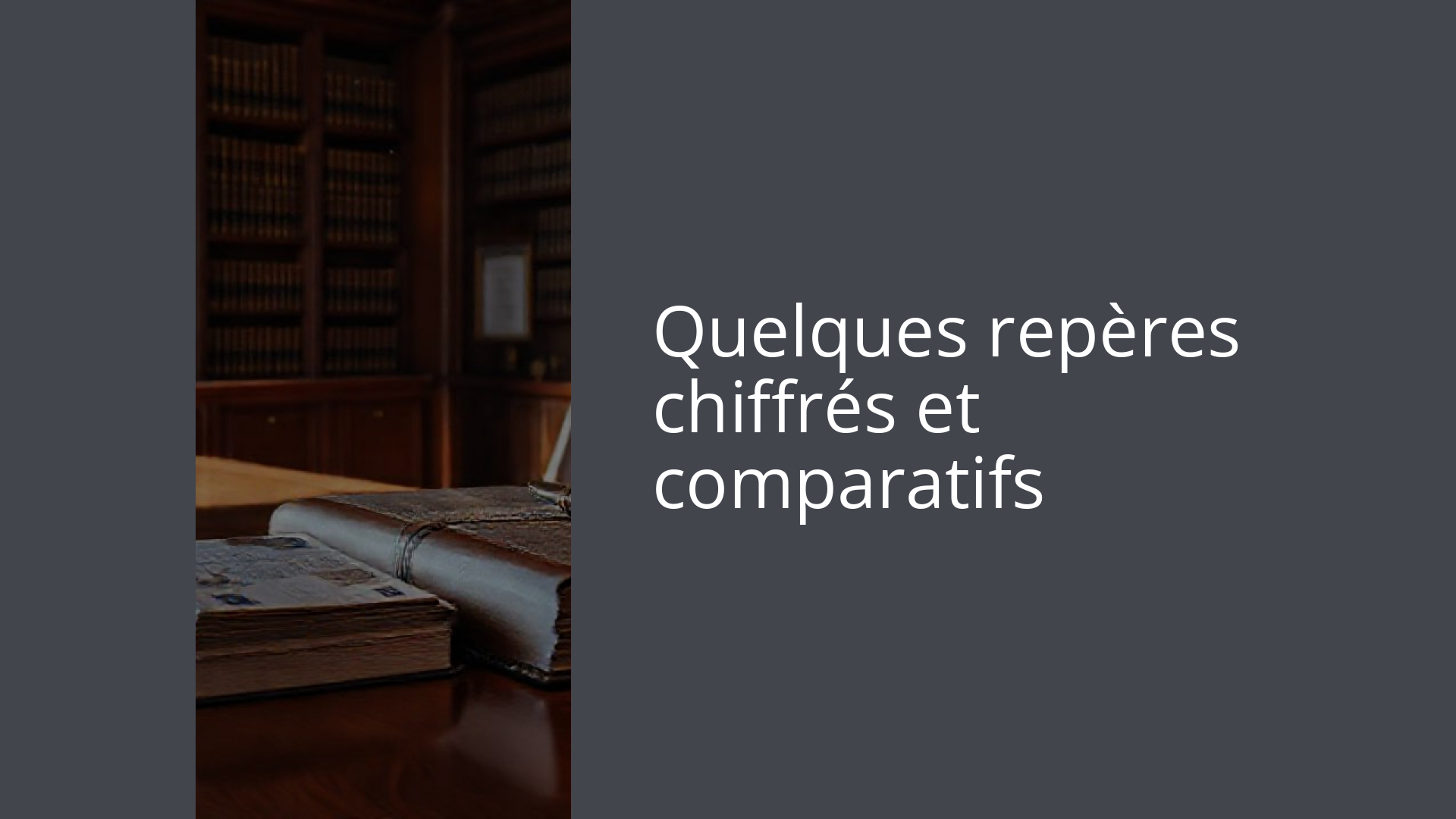 Quelques repères chiffrés et comparatifs