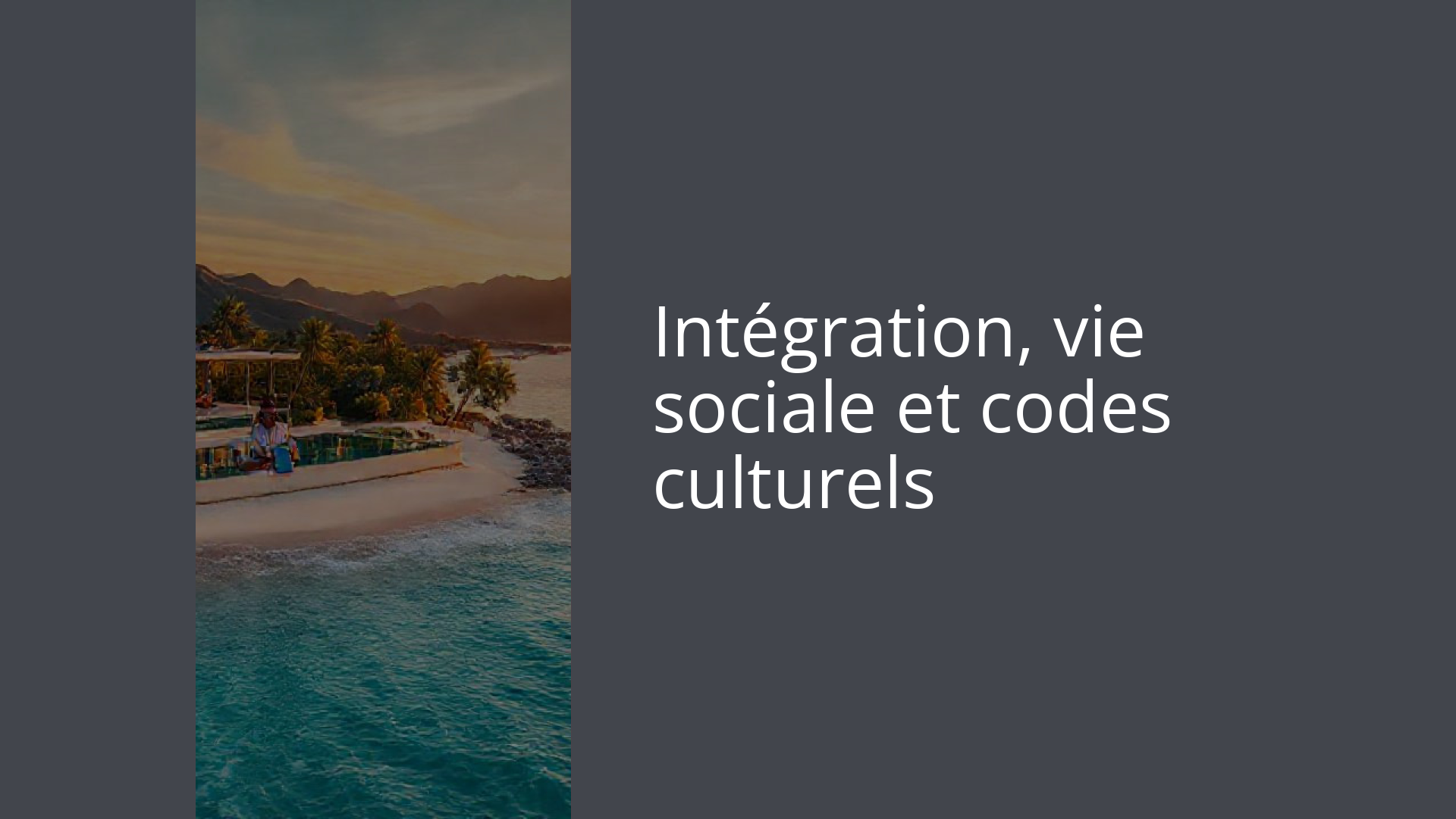 Intégration, vie sociale et codes culturels